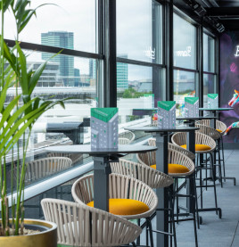 Glasshouse Rooftop Bar Seating Area